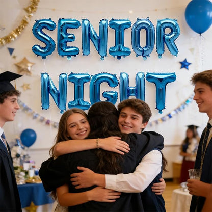 2 Set 22Pcs Blue SENIOR NIGHT Letter Balloons 16in Balloon Foil Letter - Image 8