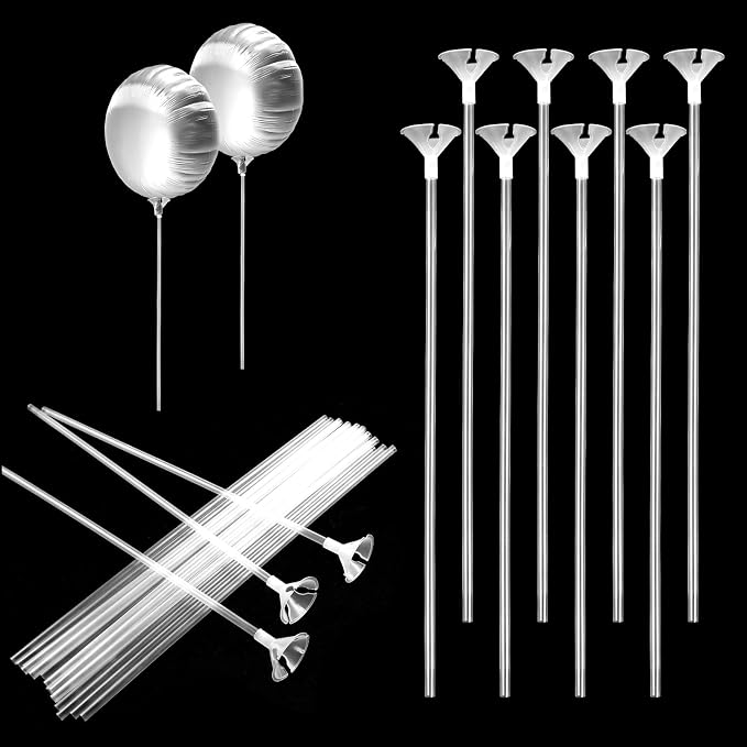 20 Pcs Balloon Sticks Sets, Plastic Balloon Sticks Holders And Cups, Balloons by Unknown