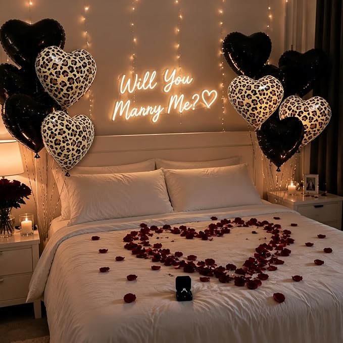 Leopard Print & Black Heart Foil Balloon Set | - Image 5