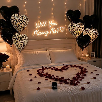 Leopard Print & Black Heart Foil Balloon Set | - Image 5
