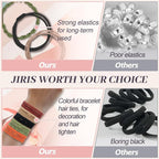 JIIRS 20PCS Boho Hair Ties,Elastic Bracelets,Elastic Hair Ties, Hair Bands For Ponytails,Ponytail Holder for Thick or Thin Hair,Boho Hair Bracelets No-Damage For Daily Life, Sport, Working(Set8)