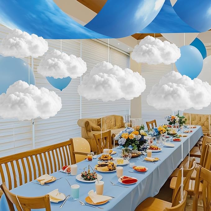 VioraWhite 13 Pcs Blue Sky White Cloud Ceiling Decor Include 12 x 2 ft - Image 4