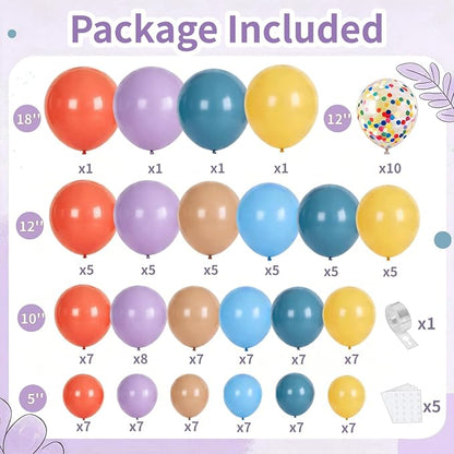 Boho Rainbow Balloon Arch Kit, Retro Blue - Image 2
