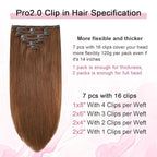 Pro2.0 Remy Clip in Extensions Real Human Hair Color #33 Dark Auburn Copper Remy Clip in Hair Extensions Real Human Hair 18inch 120g Thick 7pcs Seamless Double Weft for Women（#33-18inch）