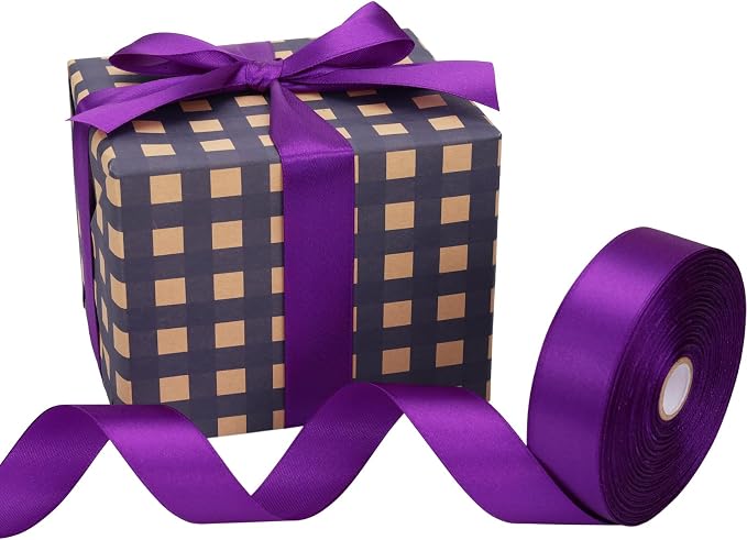 Nsilu 1 inch Purple Ribbon for Gift Wrapping 50 Yards Perfect Wedding Party - Image 6