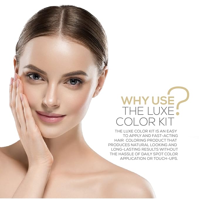 Parallel Products - Luxe Color (Light Brown) - Cream Hair Dye - 25mL - Tint for Professional Spot Coloring - With Cream Developer, Mixing Dish and Application Brush - Covers Grey Hair - Root Touch Up
