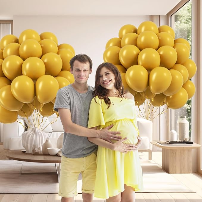 Mustard Yellow Balloons 12 inch, Mustard Yellow Latex 50pcs Party Balloons | - Image 6