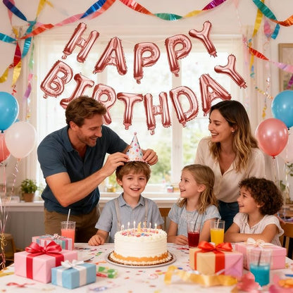 16" Happy Birthday Foil Letter Balloons Banner Set | Alphabet Balloons - Image 4