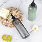 Applicator Bottle for Hair, 16.9 ounce Hair Color Applicator Bottle 2 Pack Squeeze Bottle Transparent Oil Bottles for Hair, PET Plastic Refillable Bottles with Twist Top Cap,Clear Black