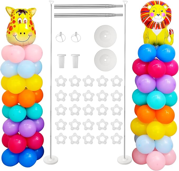 Voircoloria Balloon Stand Kit Set of 2, 7FT Adjustable Height Balloon Column Kit by Voircoloria