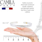 Camila Paris CP3351 French Headband for Women, Handmade White, Strong Hold Grip Women's Hair Band, Ligth and Very Flexible, No Slip and Durable Styling Girls Hair Accessories, Made in France