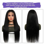 Lemoda SKINLIKE Real HD Lace Wigs 210% Density Straight 13x4 Full Lace Frontal Wigs 15A Brazilian Straight Virgin Human Hair Lace Front Wig 20inch Invisible 0.1mm Ultra-thin Frayed Ends Tiny Knots