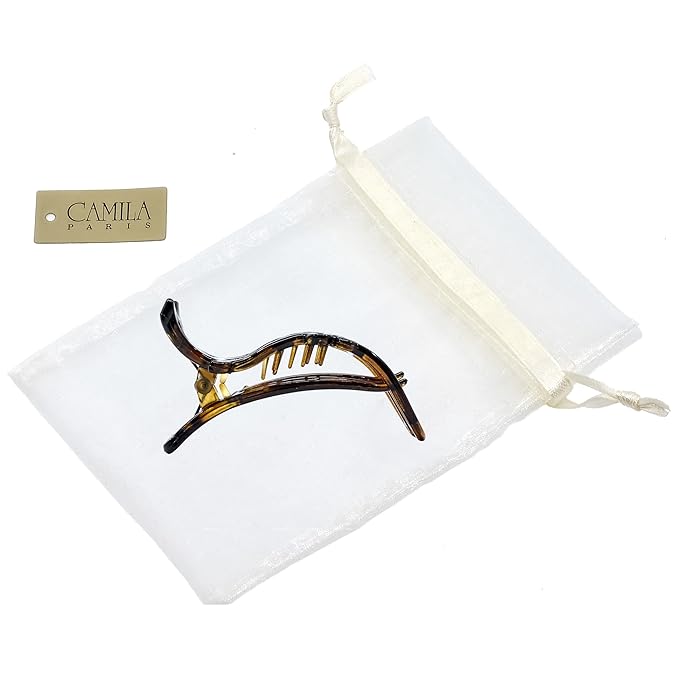 Camila Paris NV73-NV74 French Hair Clip for Women, Hair Side Clips, 3 inch Girls Hair Claw Clips Jaw Fashion Durable Styling Hair Accessories for Women, Strong Hold No Slip Grip, Made in France