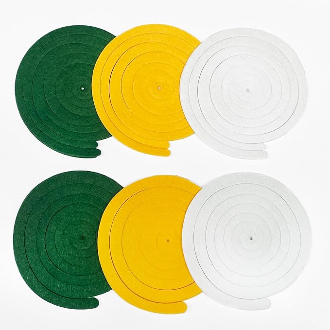 36 Pcs Green Yellow White Hanging Swirl Decorations Felt Swirl Streamer Spiral - Image 3