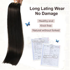 XDhair Clip in Hair Extensions Real Human Hair 14 Inch 100g 6pcs Human Hair Extensions Clip Ins for Women Natural Black #1B