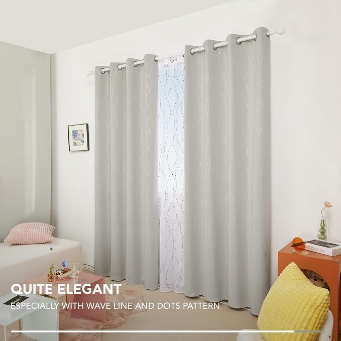 Deconovo Living Room Curtains 108 Inch Long, Thermal Insulated, Room Darkening - Image 8