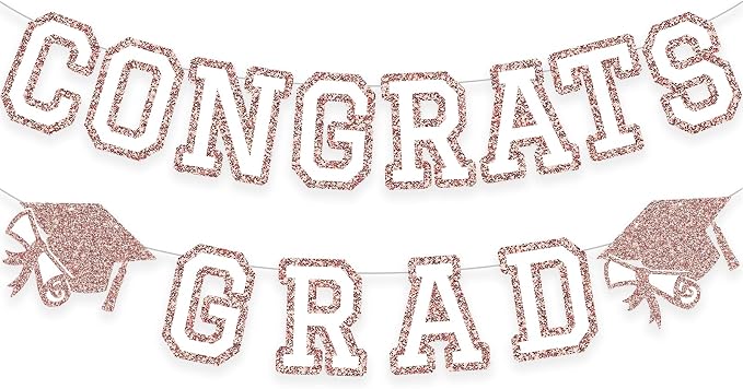 Congrats Grad Banner Graduation Party Banner Decoration Hanging Garland High by Unknown