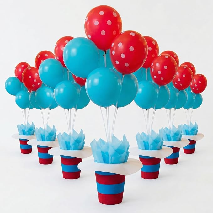 Civaner 6 Set 250th Anniversary Balloon Stands Centerpieces Table Decoration by Civaner