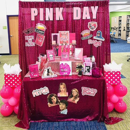 Sequin Backdrop Hot Pink 8ft x 8ft Glitter Photo Booth Backdrop | Sequin Photo - Image 6