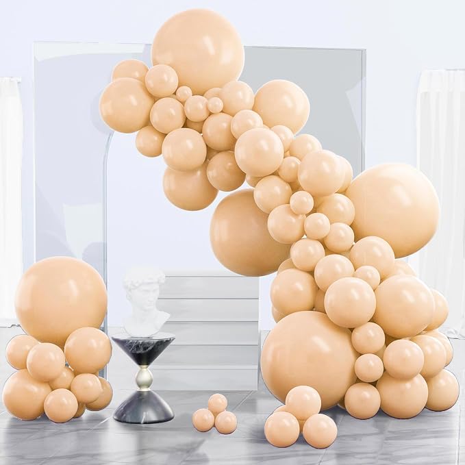 PartyWoo Nude Balloons 140pcs Apricot Boho Fall Color 18 12 10 5 Inch | 18 12 by PartyWoo