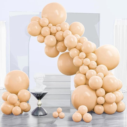 PartyWoo Nude Balloons 140pcs Apricot Boho Fall Color 18 12 10 5 Inch | 18 12 by PartyWoo