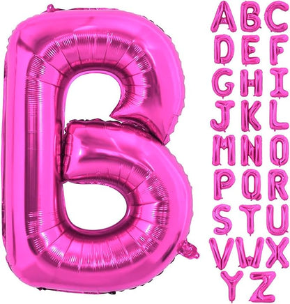 Hot Pink Letter B Balloons, B Letter Balloon 40 Inch Foil B Balloon | Hot Pink by BBPOOL