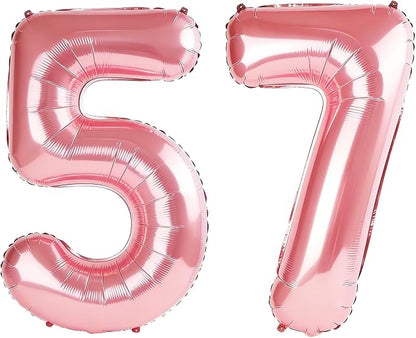 40 Inch Number 57 Balloons for 57th Birthday Party Decorations, 0-100 Jewelry by FOBELEC