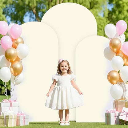 FANPROMS Ivory Wedding Arch Cover Set of 3 Arch Spandex Covers 5FT 6FT 7FT Baby - Image 2