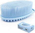 Silicone Body Scrubber for Shower - Gentle Exfoliating Back Scrubber with Soft Bristles - Avilana Premium Dual Sided Bath Brush Massage - Loofah Alternative for Sensitive Skin - Gift Women Men