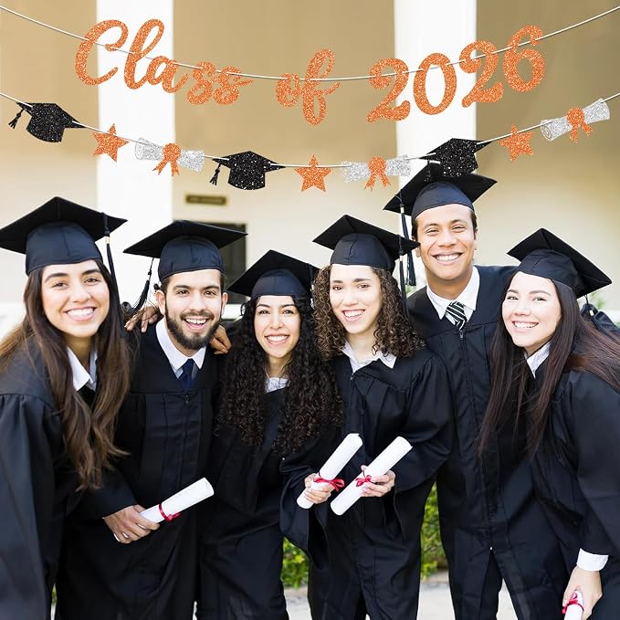Class of 2026 Banner Orange Graduation Decorations Prestrung 2026 Graduation - Image 5