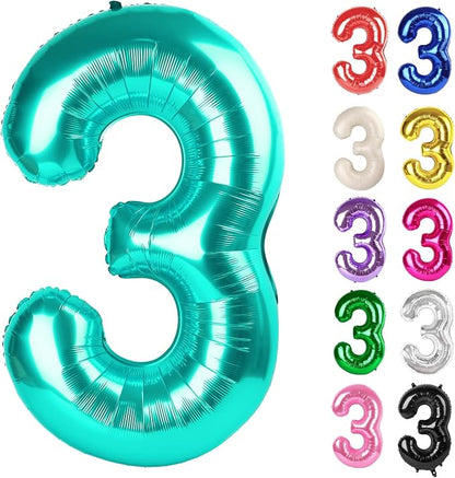 Nile Blue Number 3 Balloon 40 Inch by IWERP