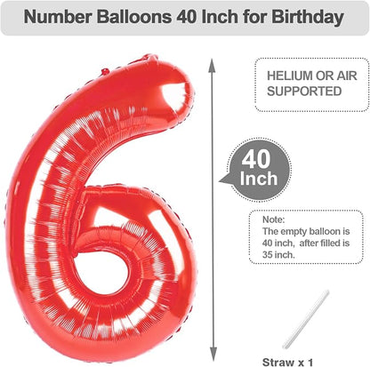 Numbers 15 Balloon 40Inch Red Balloons - Image 5