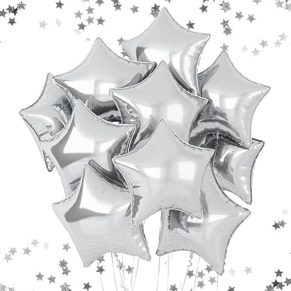 Silver Star Foil Balloons by FEYG