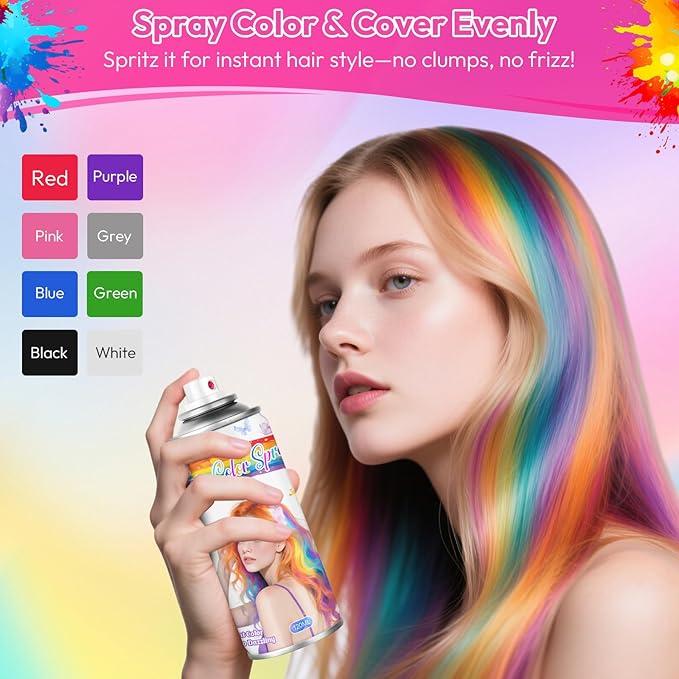 Pink Temporary Hair Color Spray for Kids & Women- Washable Root Touch Up Hair Dye, Non-Sticky Hair Wax for Christmas,Cosplay,Parties (120ML, Pink)
