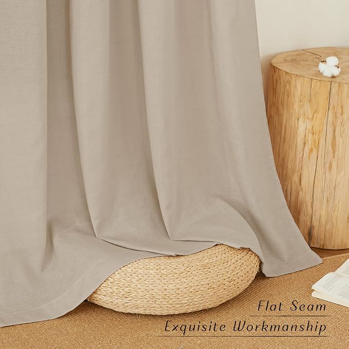 NICETOWN Rustic Linen 132 inch Long Curtains - Image 2