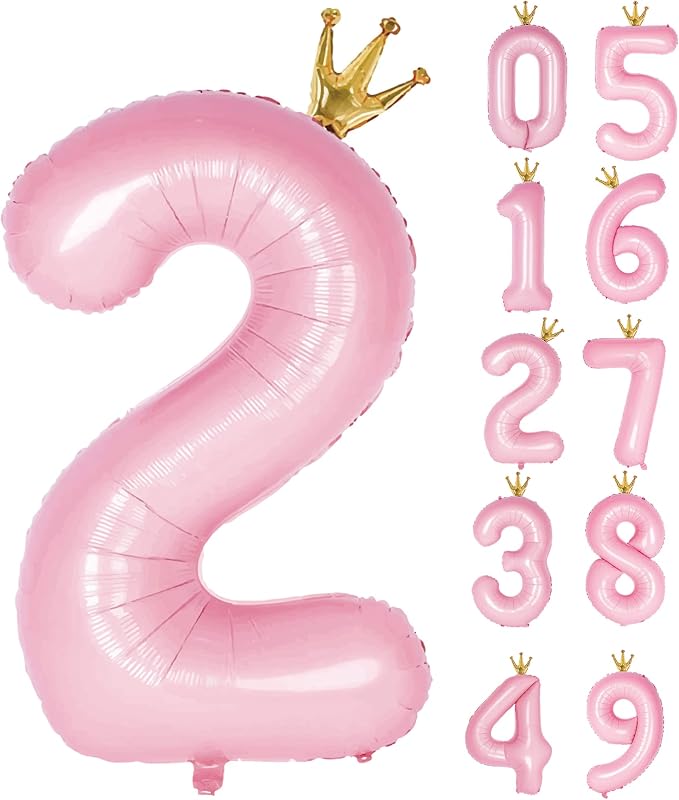 Giant Light Pink Number 2 Balloon by GifloonOfficial