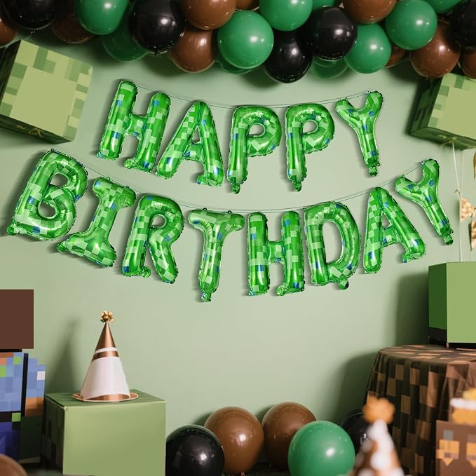 CANREVEL Happy Birthday Banner Decorations + Sign Balloons, - Image 5