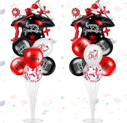 Jenaai Red and Black 27 Pcs 2026 Graduation Balloon Centerpiece by Jenaai