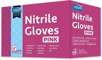 Inspire Pink Gloves Disposable Latex Free | Nitrile Pink Glove Hair and Nail Salon, Esthetician Nitrile Disposable Gloves