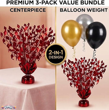 PMU 3 Pcs Red Graduation Balloon Weights - Image 4