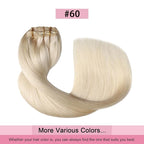 Pro2.0 Remy Real Human Hair Extensions Clip ins 120g Thick 7pcs Color #60 Platinum Blonde Remy Clip in Hair Extensions Real Human Hair 16inch Seamless Double Weft for Women（#60-16inch）