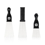 5 Pcs Afro Comb Metal African American Pick Comb Hairdressing Styling Tool Hair Pick for Hair Styling black