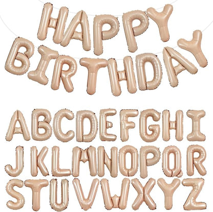 TONIFUL 65 Pcs 16 Inch Caramel Happy Birthday Balloons and 2 Sets A-Z Foil by TONIFUL