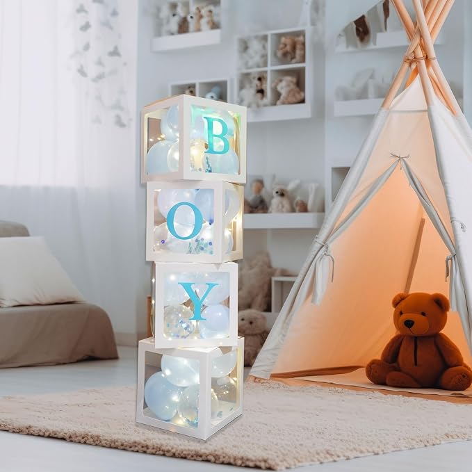 Uptotop Baby Shower Decorations Clear Balloon Blocks - Image 6