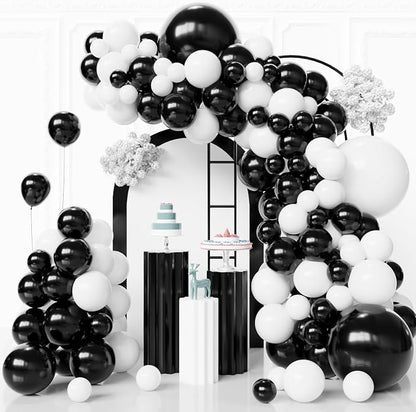 Black and White Balloons Arch Kit by FQZYLCH