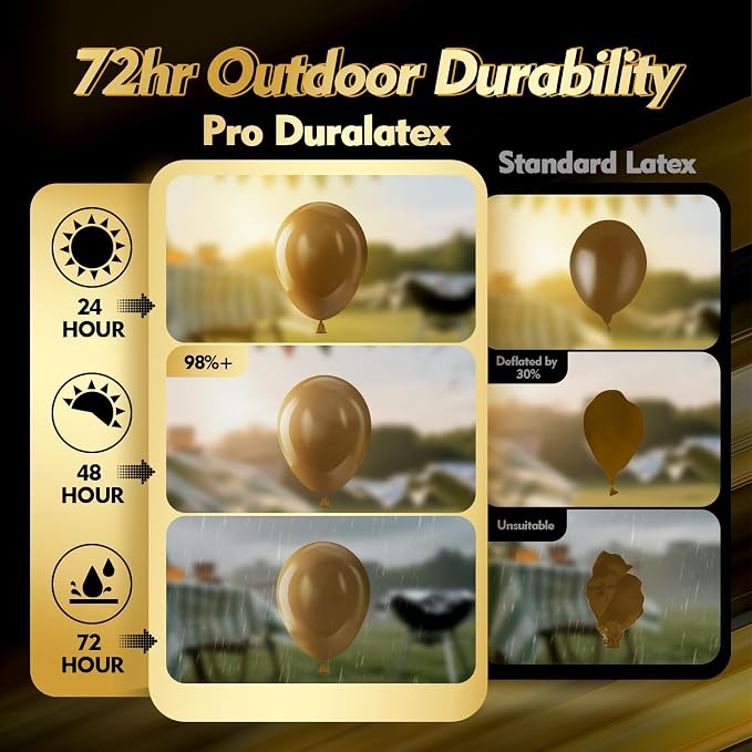 Pro Duralatex Brown Extra-Thick Balloons 100 Pack 12 inch | Brown Balloons - Image 3