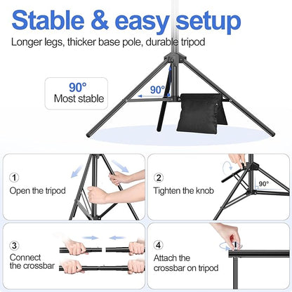 EMART Backdrop Stand 10x10ft Photo Studio Adjustable Background Stand Support - Image 4