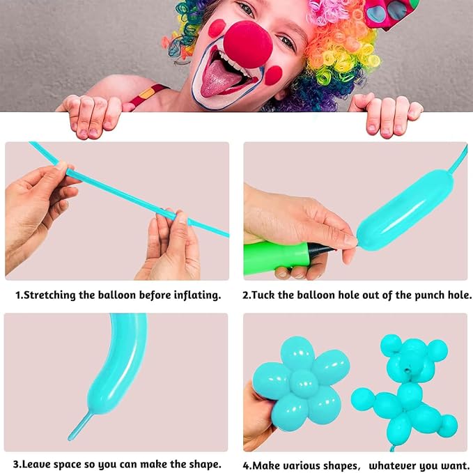 Teal Long Balloons Premium 260 Twisting Balloons Animals Magic - Image 5