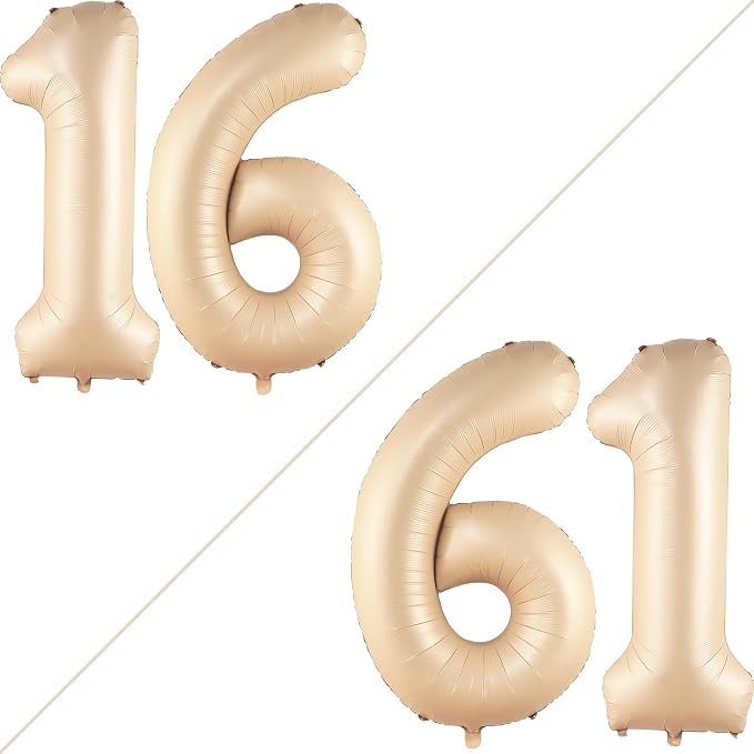 KatchOn Caramel 16 Balloon Numbers 40 Inch, Sweet 16 Party Decorations | 16th - Image 2