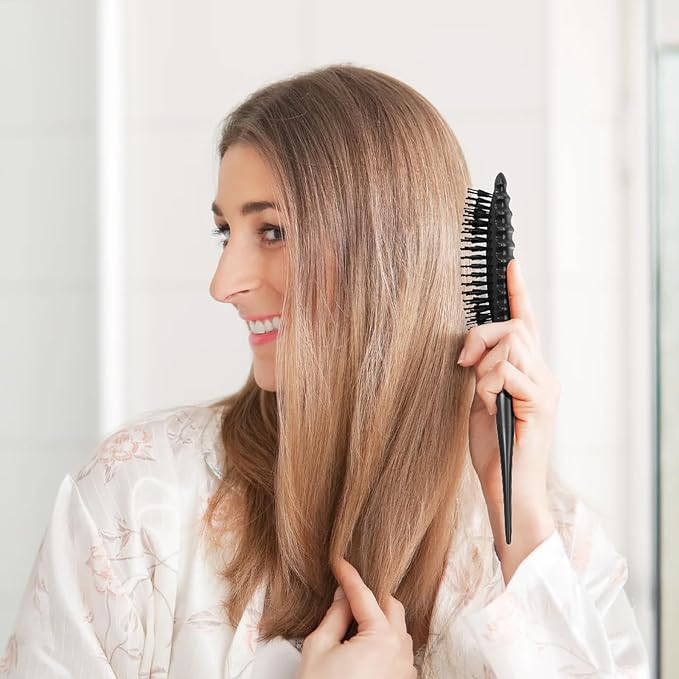Curly Hair Brush Set,Curl Defining Brush for Curly Hair,Trident Handle Design,Detangling & Shaping & Defining Curls for Women and Girls,Wet or Dry Hair(Black)